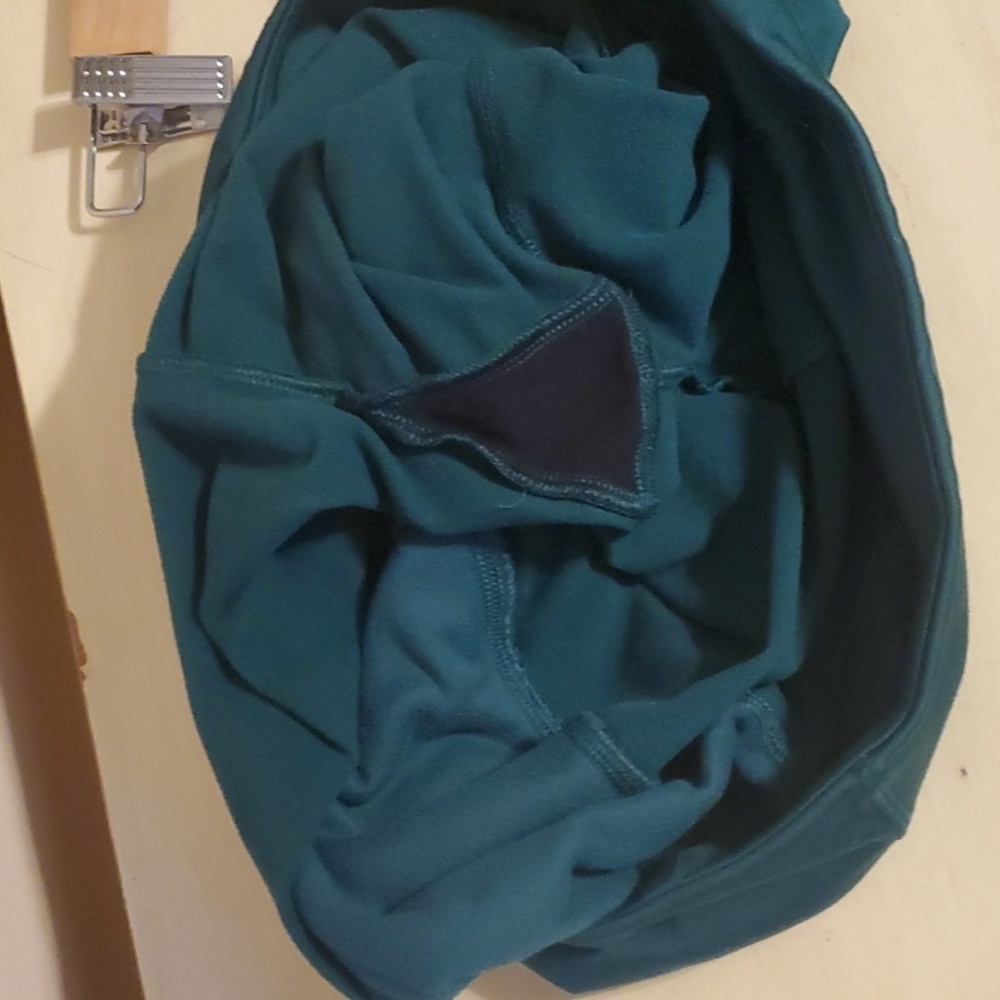 Pink Leggings Women's Size Large L Emerald Green Legging Velour Type Side Panels - Picture 13 of 13